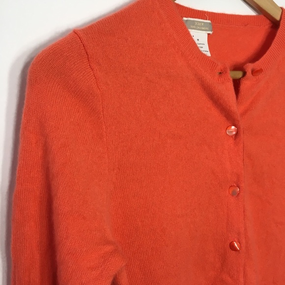 J Crew Orange Cashmere Cardigan Orange 